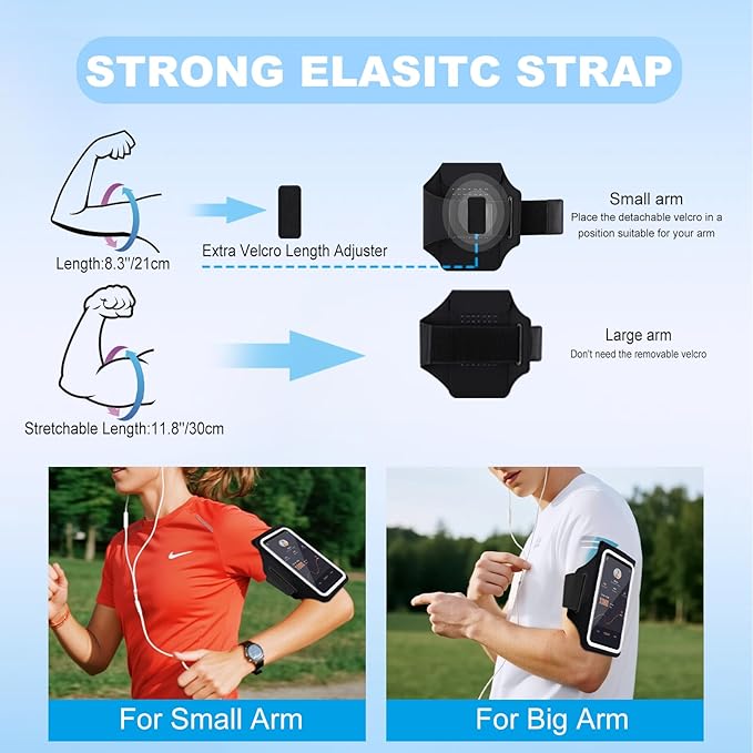 Running Armband with Earphone Pouch & Card Slot, Running Phone Holder - Image 3