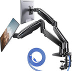 HUANUO Dual Monitor Stand for 13″–40″, Premium Dual Monitor Mount by HUANUO
