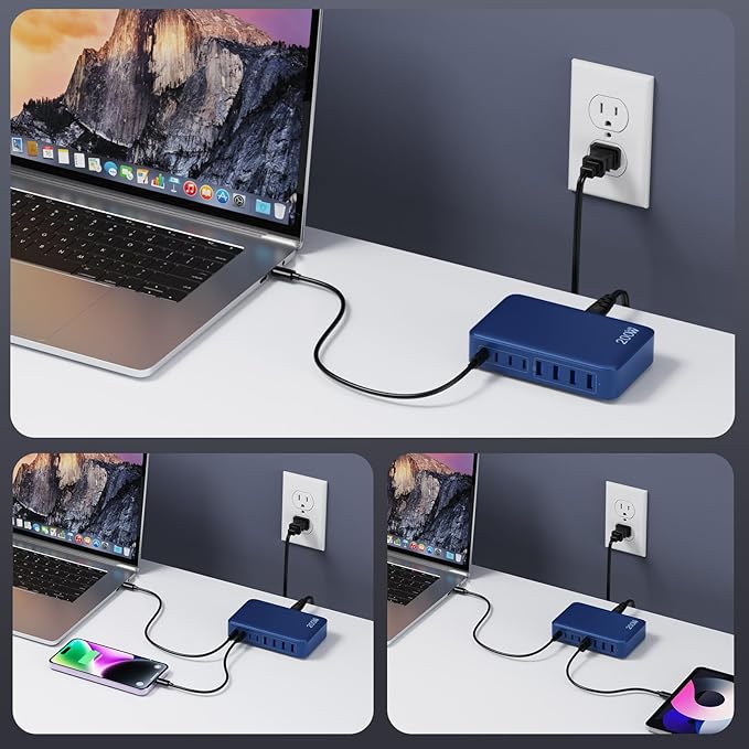USB C Charger 200W USB C Charger Block, Upgraded GaN III 8-Port Fast Charging - Image 5