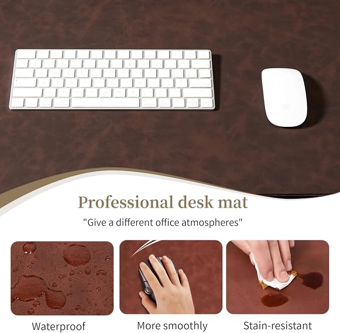 Leather Desk pad for Computer and laptops, Large Mouse pad and Keyboard mat - Image 4