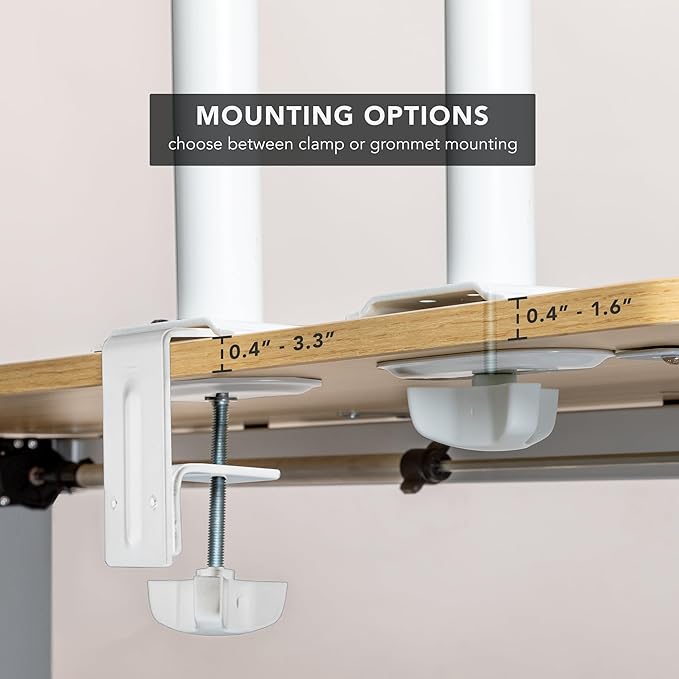 Mount-It! White Single Monitor Stand – Adjustable Desk Arm - Image 8