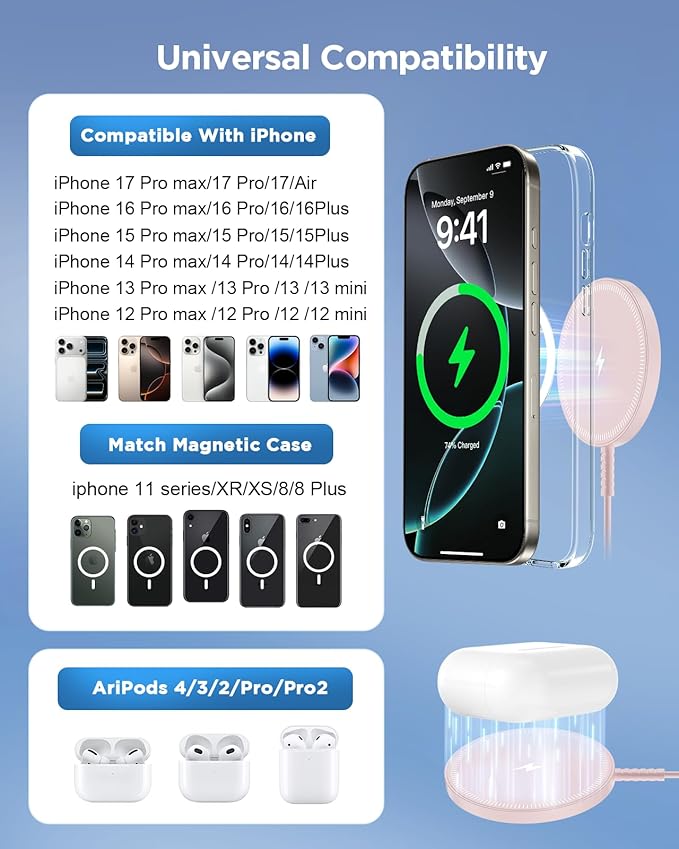 Magnetic Wireless Charger Fast Charge Strong Magnet Charging Pad - Image 3