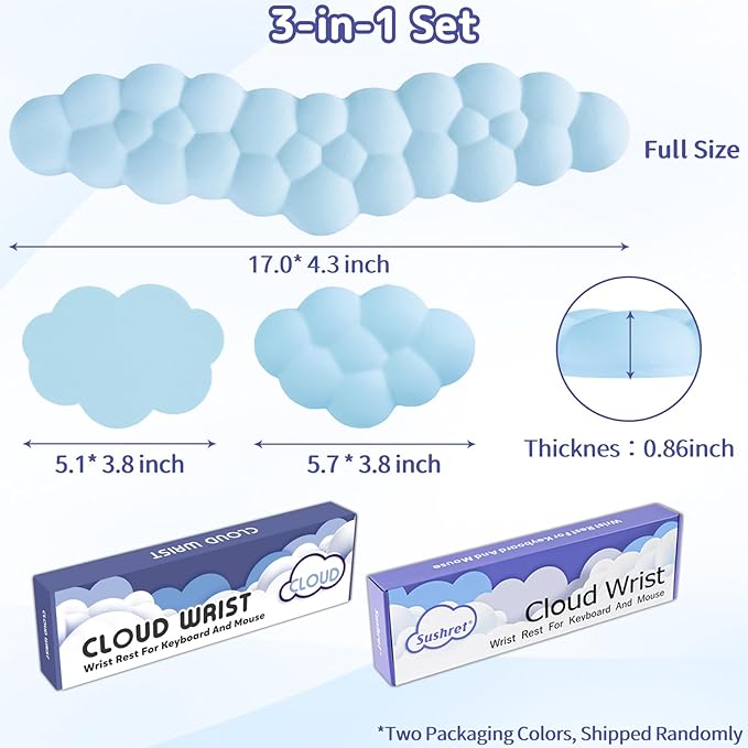Cloud Wrist Rest for Keyboard and Mouse, Memory Foam PU Leather Keyboard Wrist - Image 7