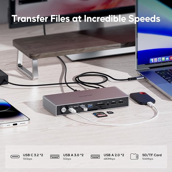 Displaylink Docking Station, USB C DisplayLink Dock Dual Displays - Image 6
