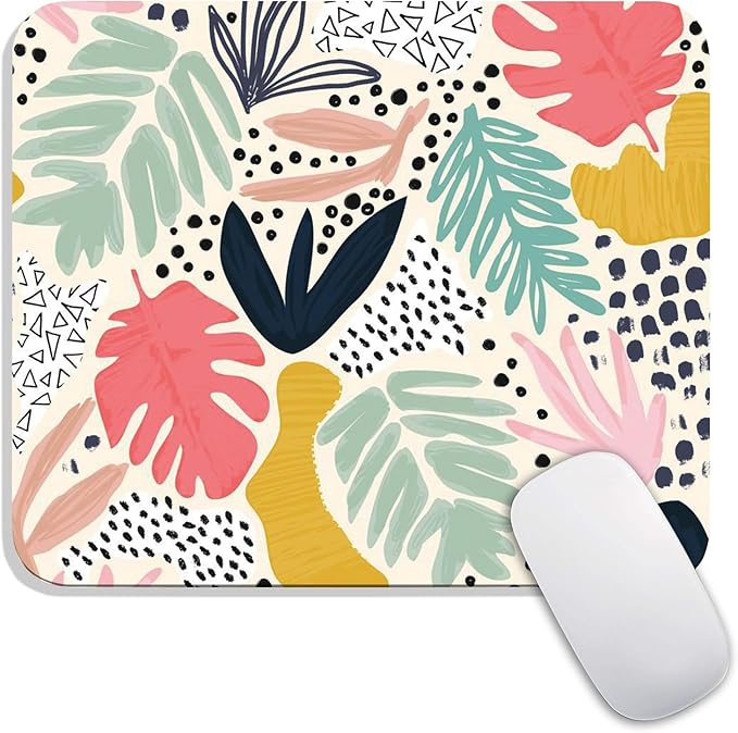 Square Mouse Pad Tropical Plants, Personalized Premium-Textured Custom Mouse by Armanza