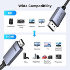 UGREEN 4K@60Hz Bidirectional HDMI to Displayport Cable Male to Male Adapter DP - Image 5