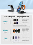 Magnetic Wireless Charger for Samsung, 3 in 1 Foldable MagSafe Charging Station - Image 7