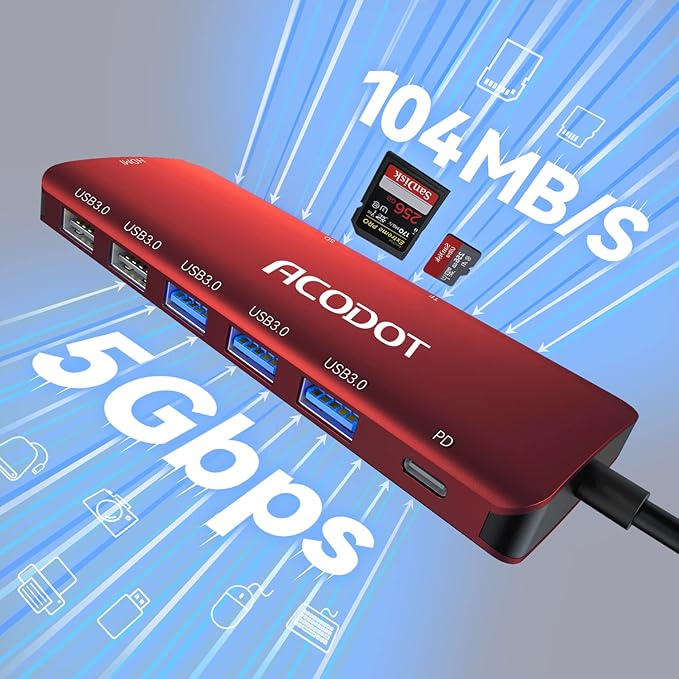 Acodot 9-in-1 USB C Hub Multiport Adapter - Image 4