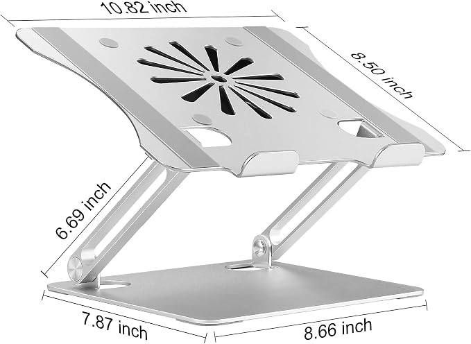 Adjustable Laptop Stand with Cooling Fan, Aluminium Alloy Multi-Angle Computer - Image 4