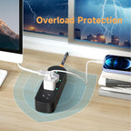 6ft Extension Cord, 3 Outlets Small Power Strip, Mountable Power Strip - Image 3