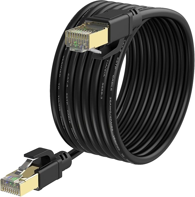 YixHG CAT 8 Ethernet Cable 50 ft, Internet Network Cord, 40Gbps 2000Mhz LAN by YixGH+++Ethernet+Cable