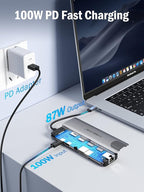 Lemorele USB C Hub Multiport Adapter 9 in 1 w/Gigabit Ethernet, 100W PD - Image 5