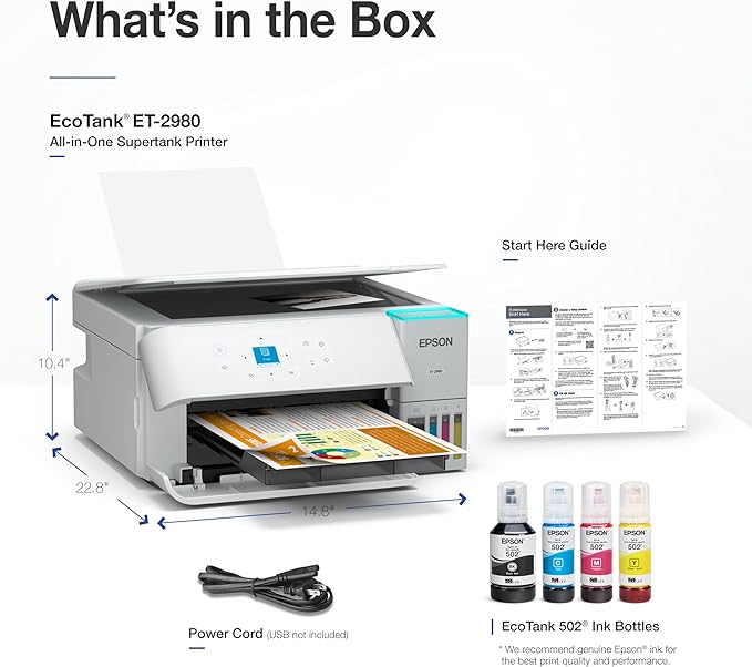 Epson EcoTank ET-2980 Wireless All-in-One Color Supertank Printer - Image 7