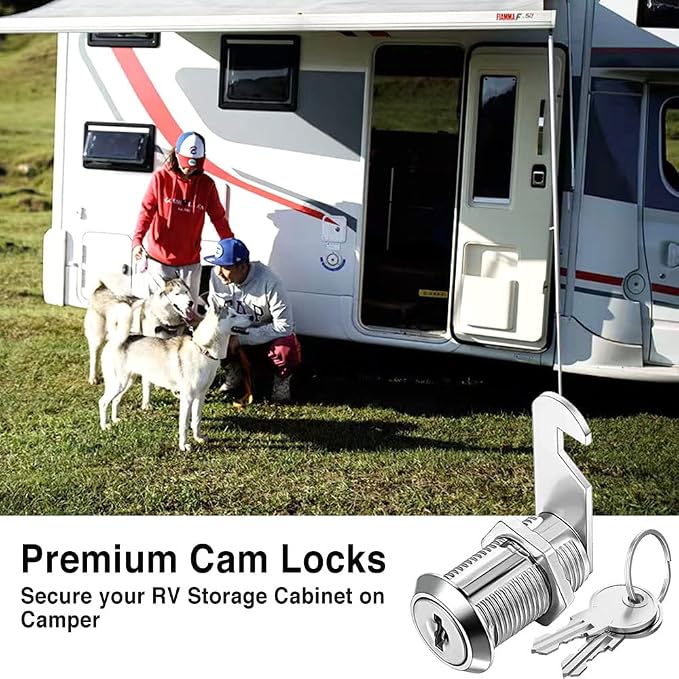 Cabinet Cam Locks Keyed Alike, 1-1/8'' Fits on 7/8'' Max Door Thickness - Image 5