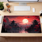 Red and Black Mouse Pad Japanese Desk Mat Gaming Mousepad Extended Large Mouse - Image 6