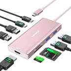 USB C Hub HDMI USB Adapter, 9 in 1 Dock by ABIWAZY