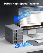 ORICO RAID 5 Bay HDD Enclosures USB 3.0 Push-Pull Mounting - Image 4