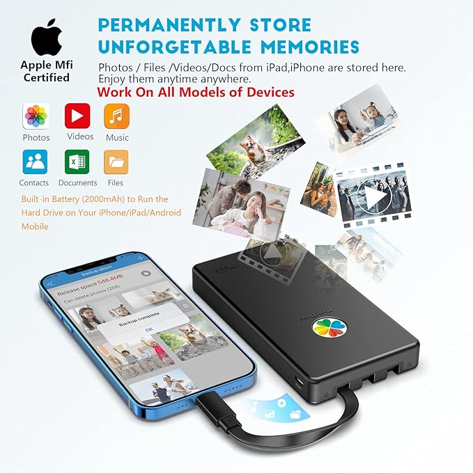 iDiskk App-le Certified, 2TB External Hard Drive, - Image 2