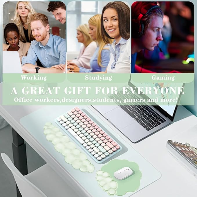 Gel Cloud Keyboard and Mouse Wrist Rest, Cute Wrist Support and Arm Support Rest - Image 7