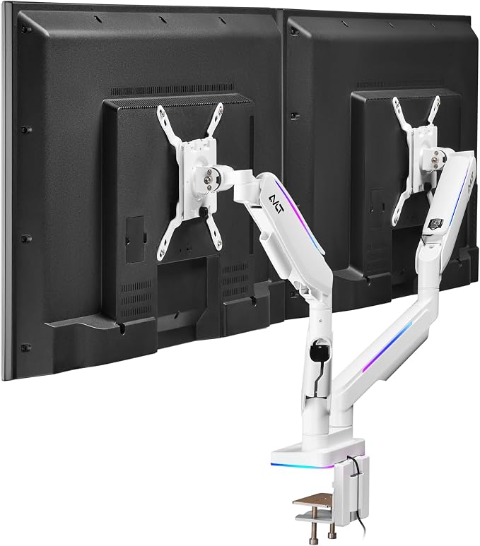 AVLT RGB Lights Dual 17”-43” Gaming Monitor Arm Desk Mount, Fits Two by AVLT-USA