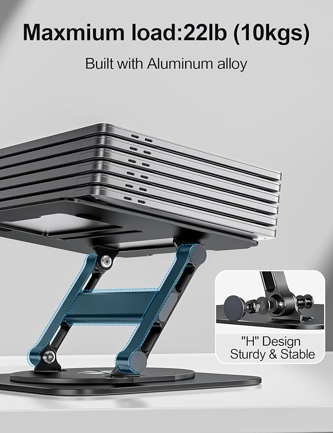 Laptop Stand, H-Design Stable Computer Stand, Ergonomic Laptop Riser - Image 2