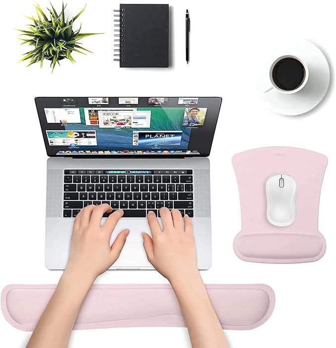 MOSISO Wrist Rest Support for Mouse Pad & Keyboard Set, Ergonomic Mousepad - Image 2