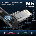 90 Degree USB C to Lightning 10FT, iPhone Charger 3Pack Fast Charging Cables - Image 4