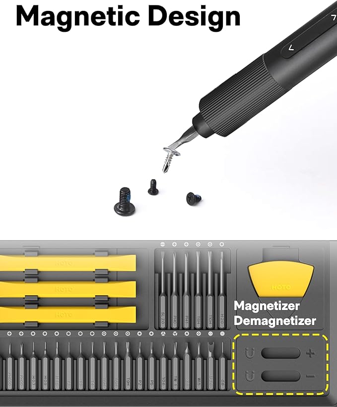 HOTO Precision Screwdriver Set, 110° Upright Workpad, Mini Electric Screwdriver - Image 6