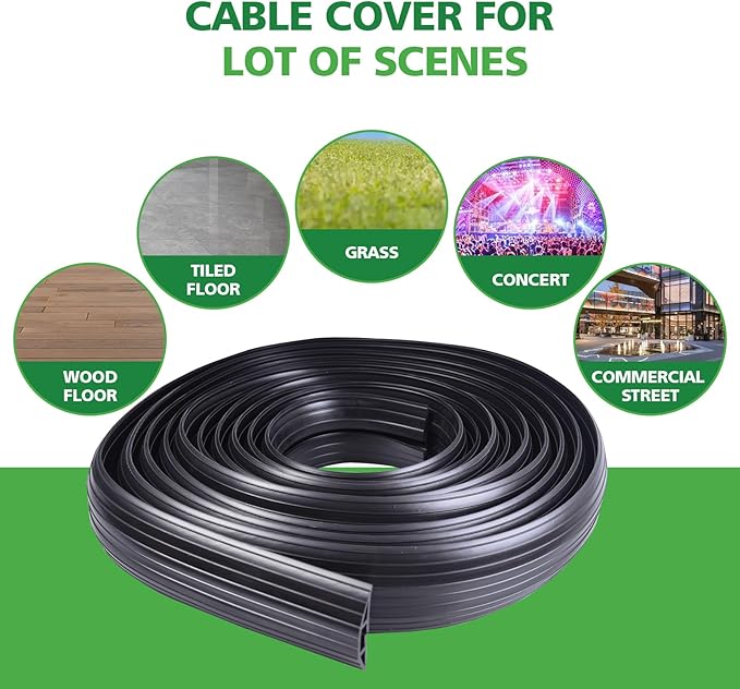 4ft Floor Cable Cover Heavy Duty PVC Cord Cover Wire Cover to Prevent Trip - Image 3