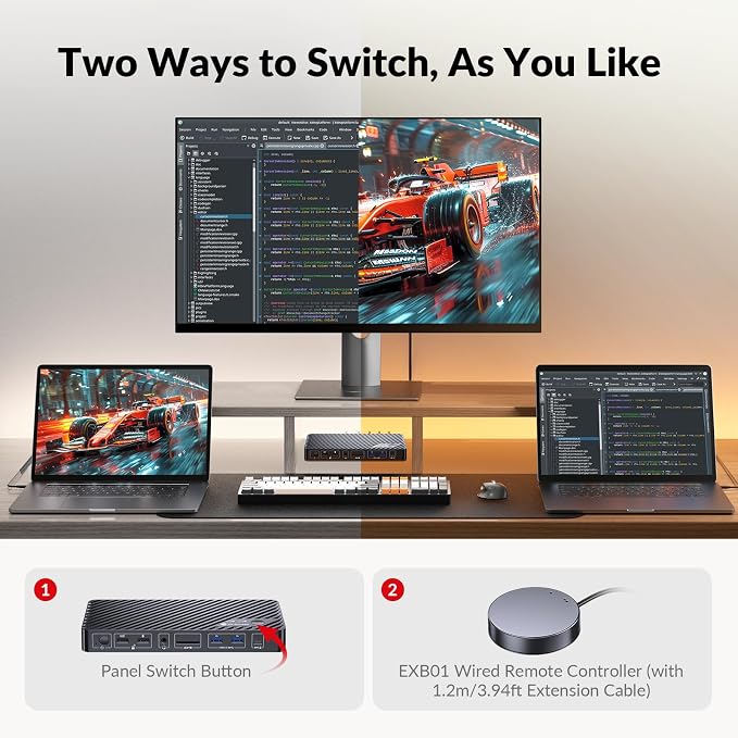 AV Access Docking Station KVM Switch 2 Monitors 2 Laptops, 4K HDMI KVM Switch - Image 6