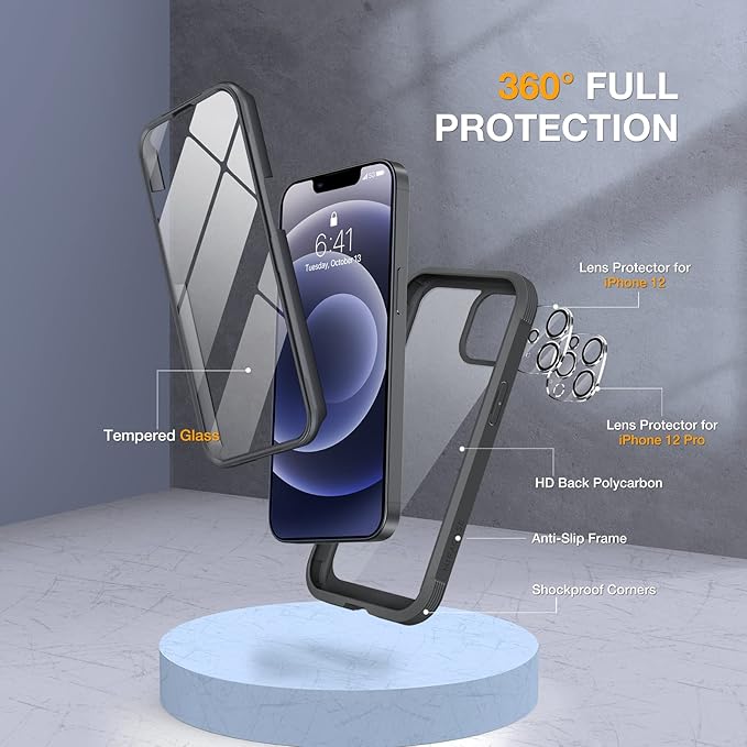 Miracase Glass Series for iPhone 12/12 Pro Case 6.1 inch, Upgraded Full-Body - Image 3