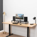 VIVO 39 inch Extra Long Monitor Stand, Wood & Steel Desktop Riser, Dual Screen - Image 8