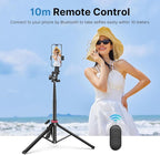 ULANZI MT-78 Extendable Phone Tripod, Metal 72.83" Selfie Stick Camera Tripod - Image 5