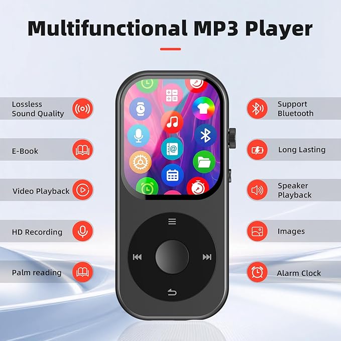 128GB MP3 Player with Bluetooth 5.4, Music Player with Built-in HD Speaker - Image 2