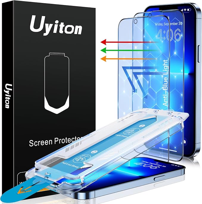 Uyiton Anti-Blue Light for iPhone 14 Plus/iPhone 13 Pro Max Screen Protector by Uyiton