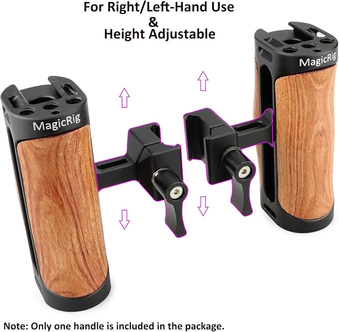 Wooden NATO Side Handle Mini Grip & NATO Rail 50mm - Image 3