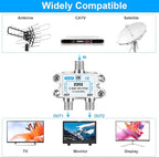 2 Way Coaxial Cable Splitter, Support 10-2602MHz, RG6 Compatible, Nickel-Plated - Image 2