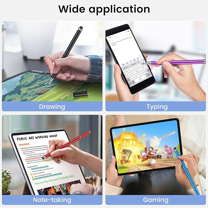 MEKO 4 Pack Stylus Pens for Touchscreens, 2-in-1 High Sensitivity&Precision - Image 7