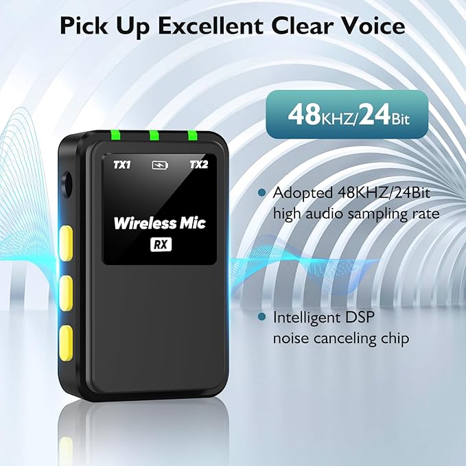 Wireless Lavalier Microphone for DSLR Camera iPhone Android PC 656FT Range - Image 5
