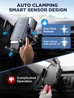 Wireless Car Charger, 15W Qi Fast Charging Auto Clamping Car Charger Phone - Image 3