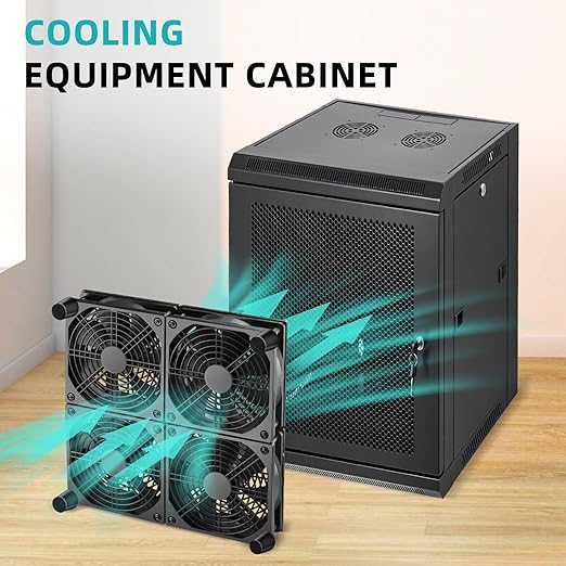 Wathai 120mm x 4 Router TV Box Fan 110v - 240v Big Airflow - Image 3