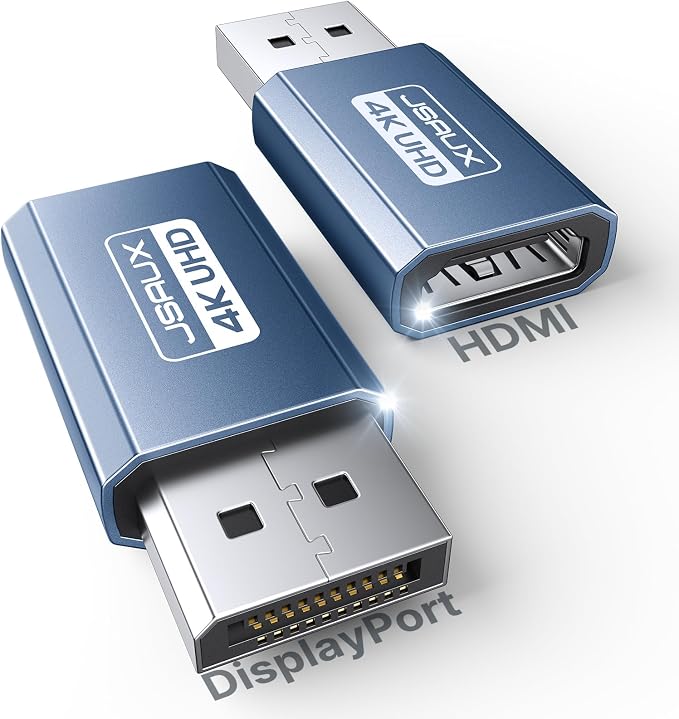 4K DisplayPort to HDMI Adapter 2-Pack, JSAUX DP PC to HDMI Monitor Converter by JSAUX