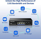 6 Port 2.5G PoE Switch, AUMOX PRO 4 Port 2.5G Network Unmanaged Switch - Image 6