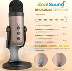 ZealSound Podcast Microphone for PC, Noise Cancellation USB Mic - Image 3