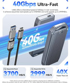 ORICO USB4 40Gbps M.2 SSD Enclosure, Supports Up to 8TB M.2 NVMe SSDs, Finned - Image 2