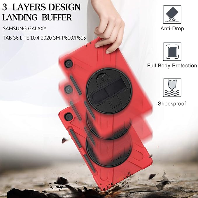 BRAECN for Samsung Galaxy Tab S6 Lite Case, Heavy Duty Rugged Cover - Image 6