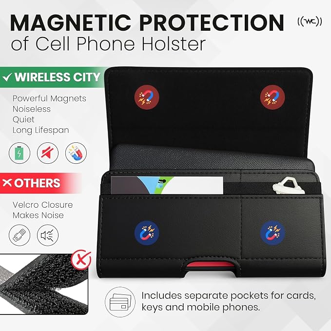 Leather Phone Holster for iPhone 17 Pro, 16 Pro, 15 Pro, XS – Belt Clip Case - Image 3