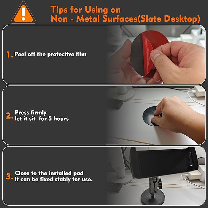 Universal Magnetic Tablet Holder 360°Adjustable 7.7" Aluminum Heavy Duty Arm - Image 3