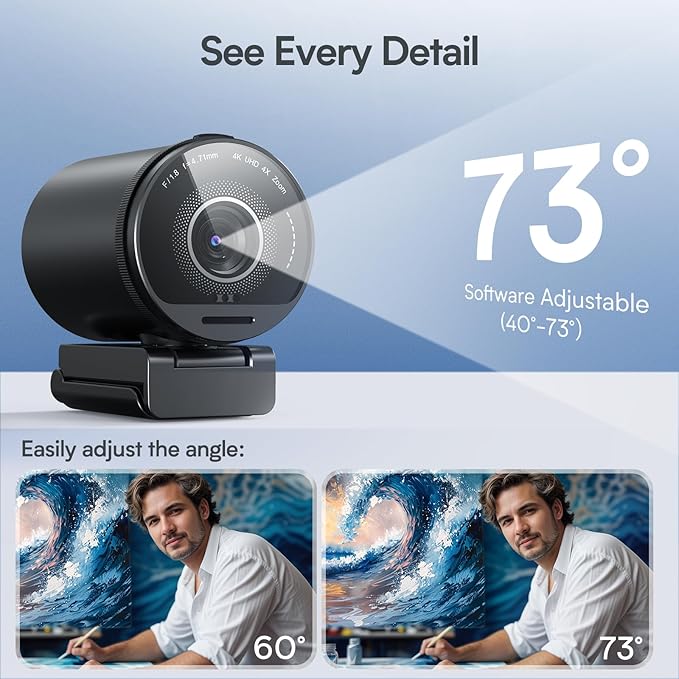 EMEET SmartCam S800-4K Webcam for Streaming, Sony 1/2'' Sensor, Supports HDR - Image 9