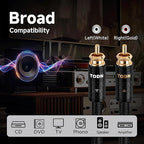 TODN Audiophile RCA Cables 3ft HiFi RCA Audio Cable Male to Male - Image 7